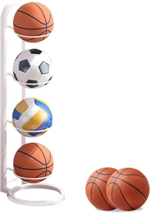 Basketball Ball Storage Racks, Vertical Sports Display Stand, Removable Garage Ball Organizer, Multifunctional Multi-Layer Balls Storage Shelf for Volleyball Football Basketball Soccer