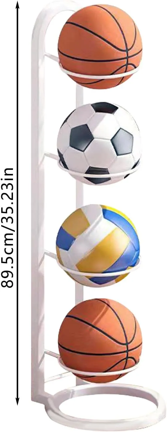 Basketball Ball Storage Racks, Vertical Sports Display Stand, Removable Garage Ball Organizer, Multifunctional Multi-Layer Balls Storage Shelf for Volleyball Football Basketball Soccer