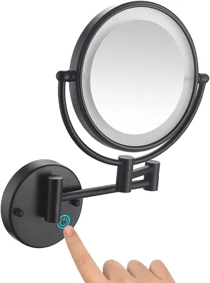 Bathroom Leading Mirror, 8 inch 3 Times amplifying Mirror, Wall Mounted Makeup Mirror, Folding Mirror, Double-Sided Folding 360 Degree Rotation Expandable Wall Mirror