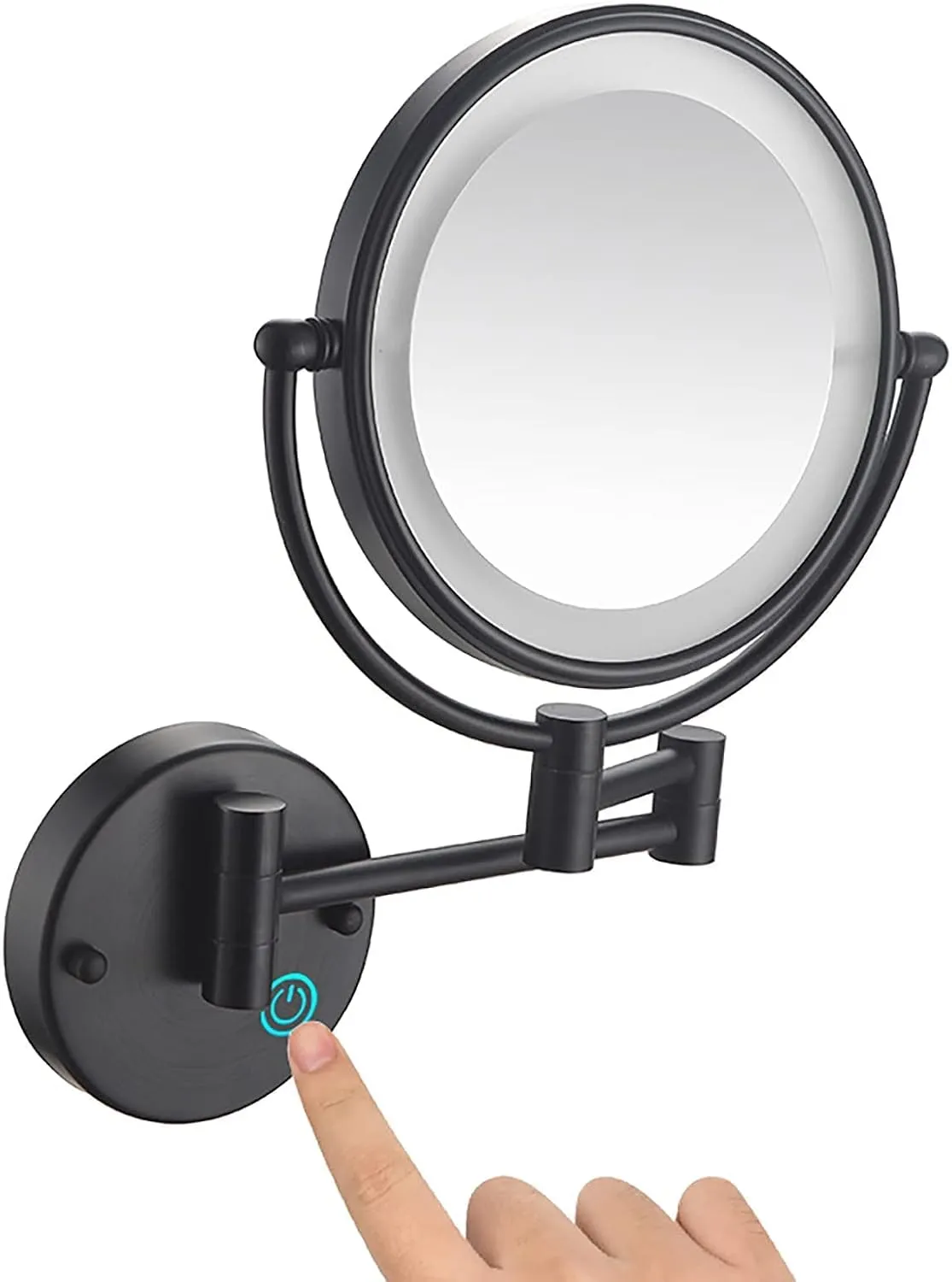 Bathroom Leading Mirror, 8 inch 3 Times amplifying Mirror, Wall Mounted Makeup Mirror, Folding Mirror, Double-Sided Folding 360 Degree Rotation Expandable Wall Mirror