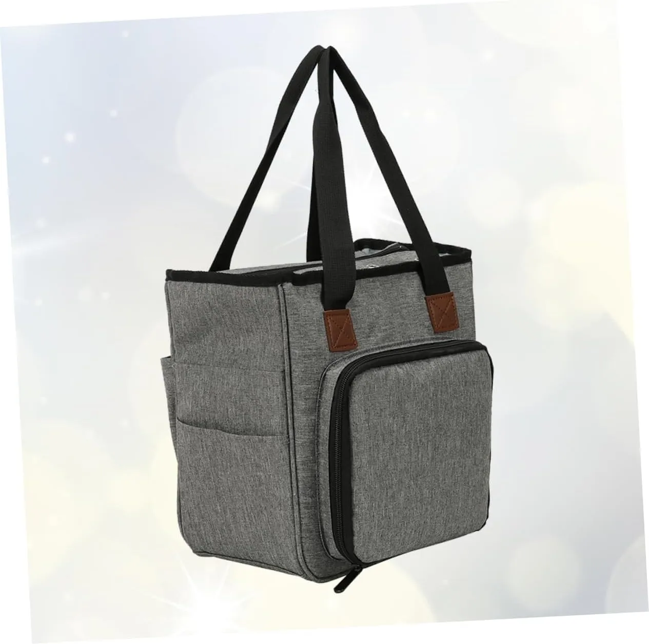 Beatifufu Large Capacity Shoulder Storage Bag Woolen Yarn Organizer Wash Bag for Crocheting Knitting Home Travel