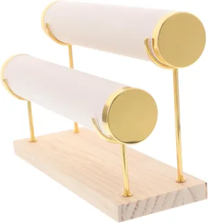 BEBEMOKO Jewelry Holder Stand Multi-Layer Bracelet Display Organizer Velvet Coating Metal Bangle Tower for Space Saving Storage of Bracelets Watches and Accessories Double Design