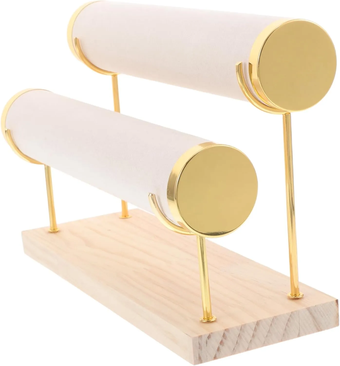 BEBEMOKO Jewelry Holder Stand Multi-Layer Bracelet Display Organizer Velvet Coating Metal Bangle Tower for Space Saving Storage of Bracelets Watches and Accessories Double Design