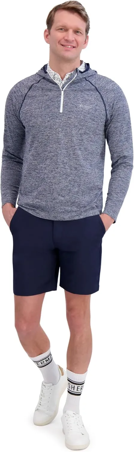 Ben Sherman Men's Quarter Zip Pullover Hooded Sweater – Lightweight, Casual, Work, Golf & Everyday Wear