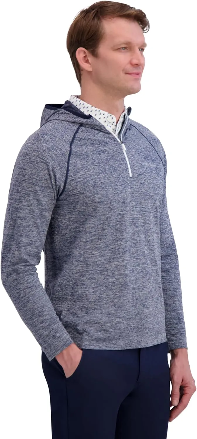 Ben Sherman Men's Quarter Zip Pullover Hooded Sweater – Lightweight, Casual, Work, Golf & Everyday Wear