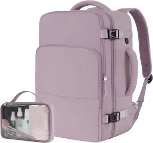 Beraliy Travel Backpack, Carry On Backpack For Airlines, Personal Item Bag for Women Men,Hiking Backpack, Laptop backpack, Business Work Gym Weekender Daypack Bag, Light purple