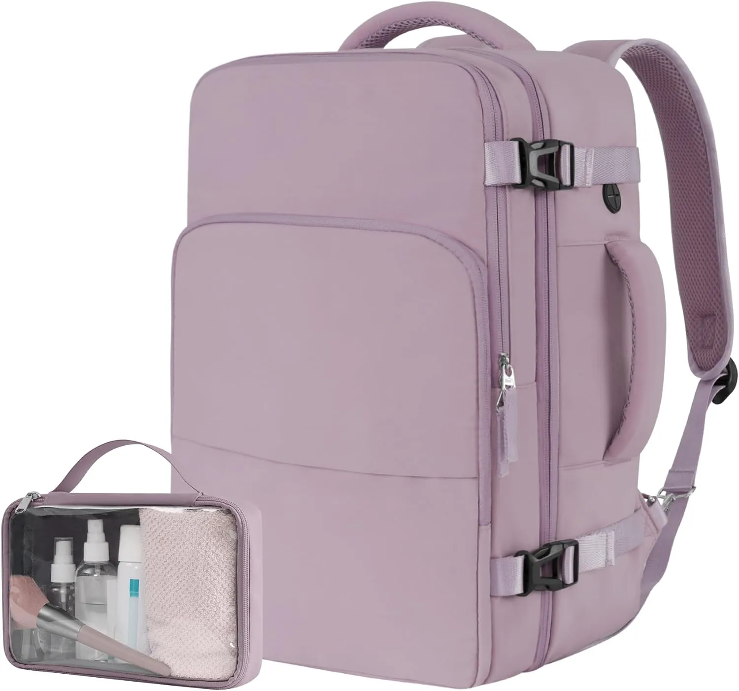 Beraliy Travel Backpack, Carry On Backpack For Airlines, Personal Item Bag for Women Men,Hiking Backpack, Laptop backpack, Business Work Gym Weekender Daypack Bag, Light purple