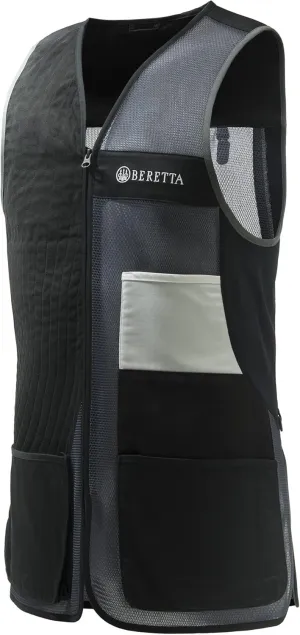 Beretta Men's Uniform Pro 20.20 Breathable Slim Fit Microsuede Patch Front Zip Competition Clay Shooting Mesh Vest w/ Pockets