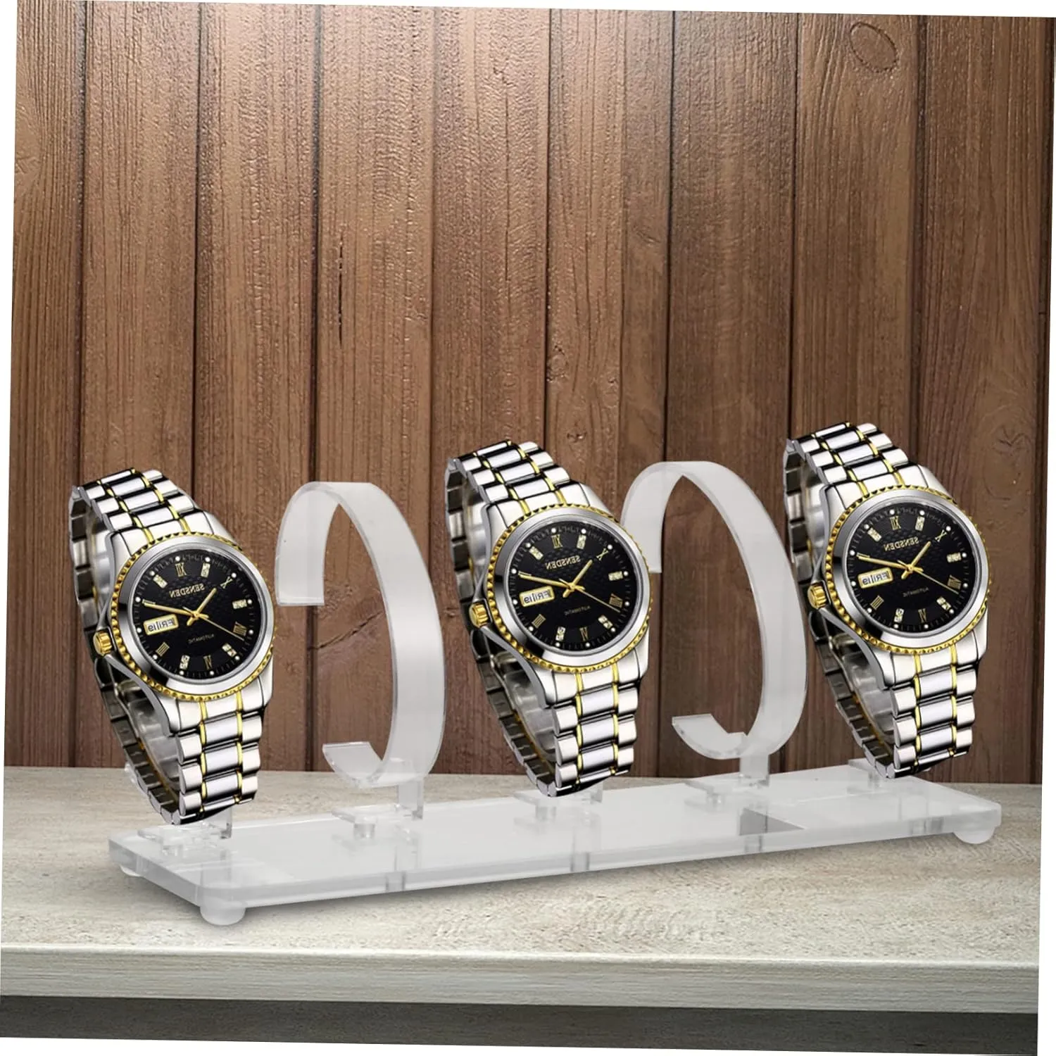 BESTYASH 2pcs Removable Transparent Acrylic Watch Display Stand Position Wristwatch Holder for Elegant Showcase and Jewelry Display -resistant Base for Stability