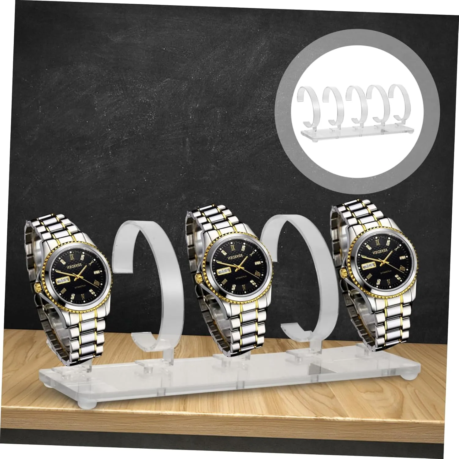 BESTYASH 2pcs Removable Transparent Acrylic Watch Display Stand Position Wristwatch Holder for Elegant Showcase and Jewelry Display -resistant Base for Stability