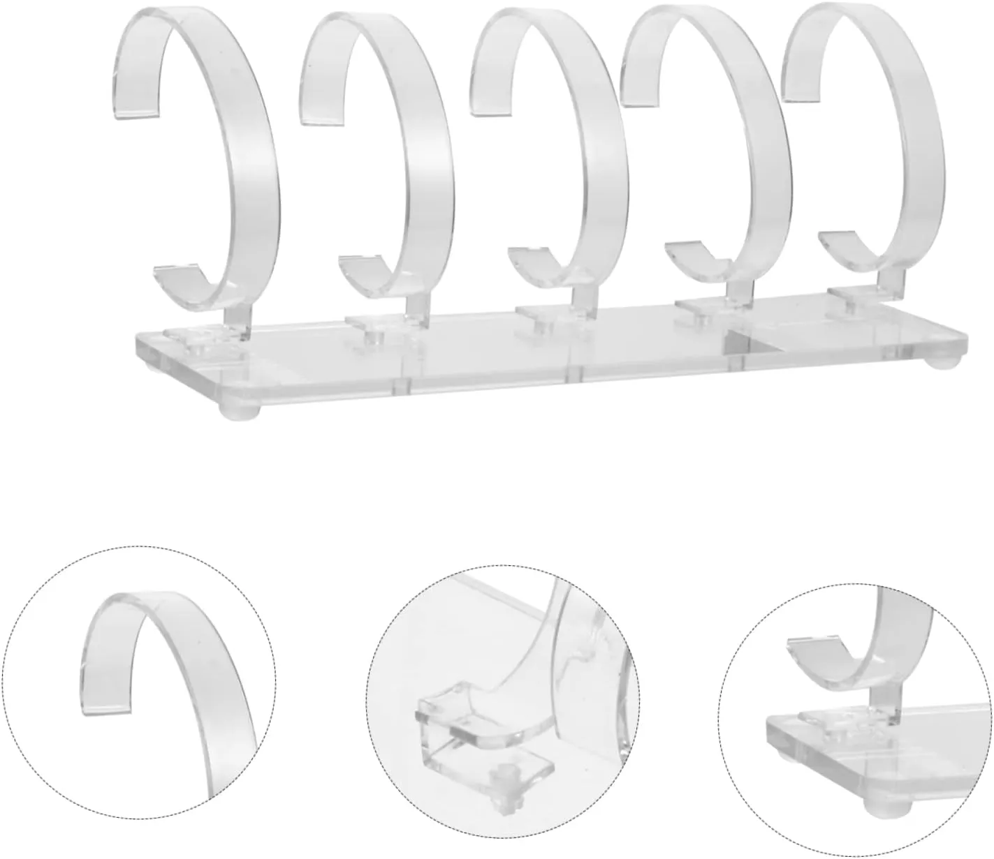 BESTYASH 2pcs Removable Transparent Acrylic Watch Display Stand Position Wristwatch Holder for Elegant Showcase and Jewelry Display -resistant Base for Stability