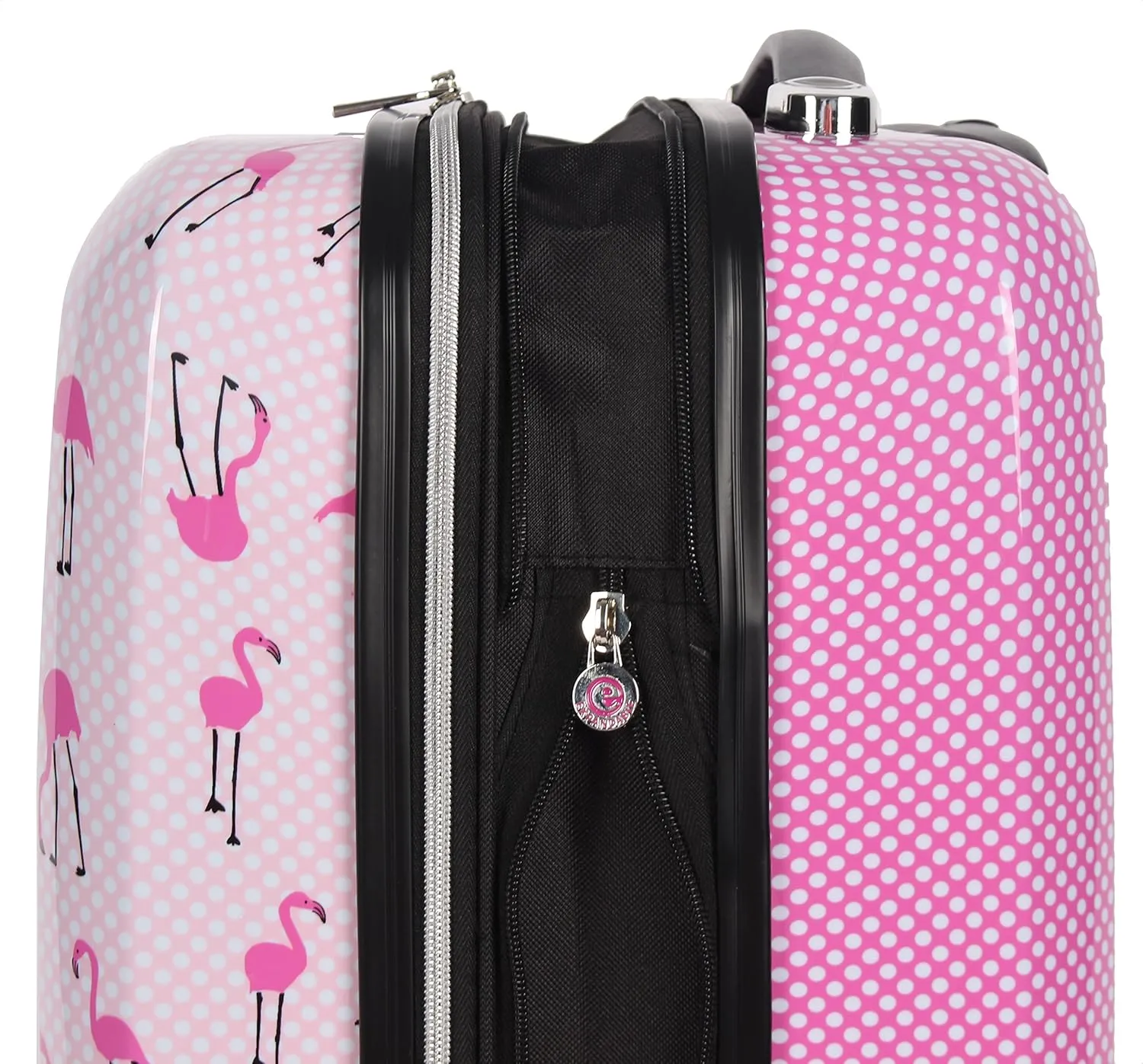 Betsey Johnson 30 Inch Checked Luggage Collection - Expandable Scratch Resistant (ABS   PC) Hardside Suitcase - Designer Lightweight Bag with 8-Rolling Spinner Wheels