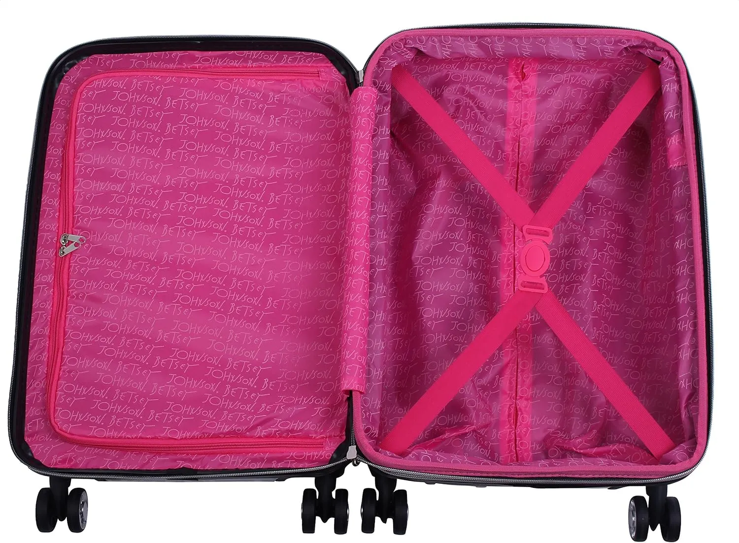 Betsey Johnson 30 Inch Checked Luggage Collection - Expandable Scratch Resistant (ABS   PC) Hardside Suitcase - Designer Lightweight Bag with 8-Rolling Spinner Wheels