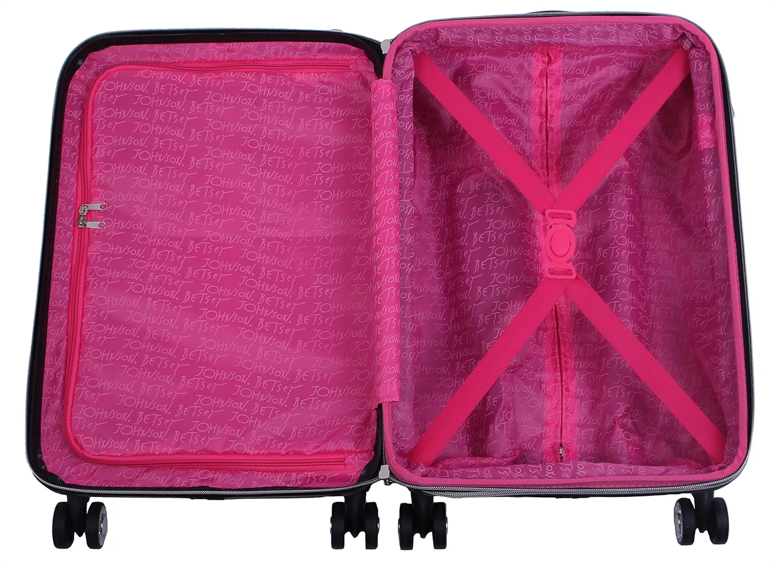 Betsey Johnson 30 Inch Checked Luggage Collection - Expandable Scratch Resistant (ABS   PC) Hardside Suitcase - Designer Lightweight Bag with 8-Rolling Spinner Wheels