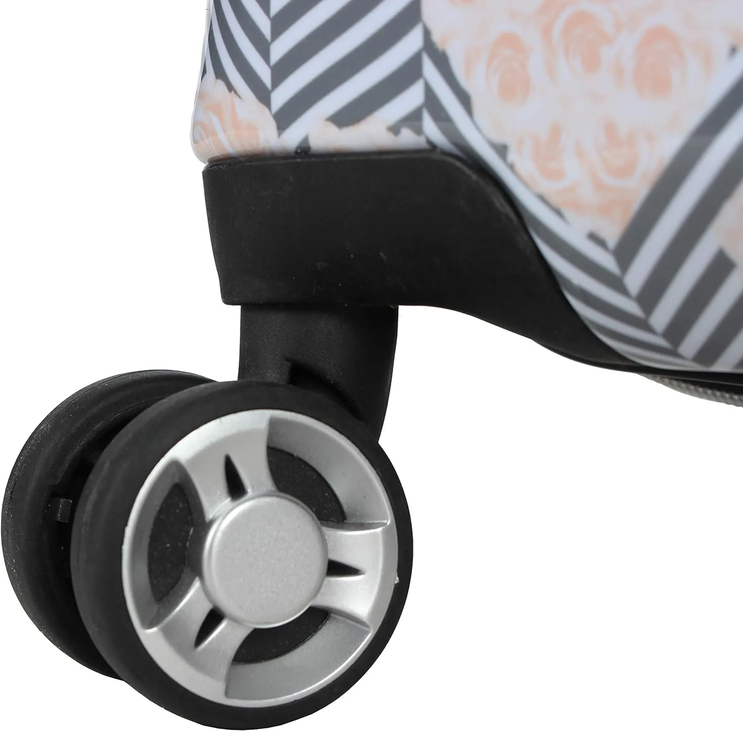 Betsey Johnson 30 Inch Checked Luggage Collection - Expandable Scratch Resistant (ABS   PC) Hardside Suitcase - Designer Lightweight Bag with 8-Rolling Spinner Wheels