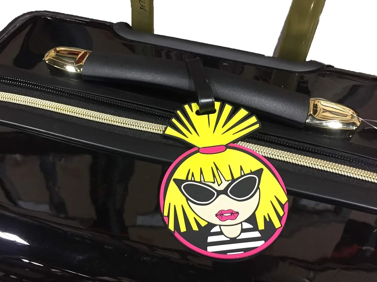 Betsey Johnson 30 Inch Checked Luggage Collection - Expandable Scratch Resistant (ABS   PC) Hardside Suitcase - Designer Lightweight Bag with 8-Rolling Spinner Wheels