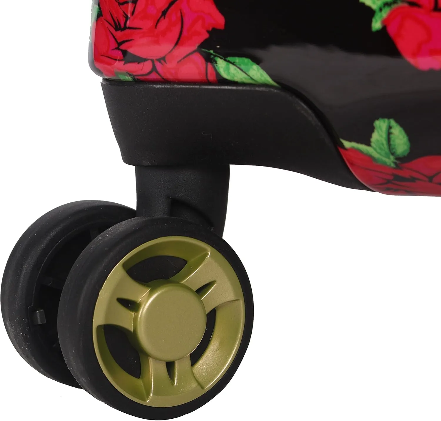 Betsey Johnson Designer Luggage Collection - Expandable 3 Piece Hardside Lightweight Spinner Suitcase Set - Travel Set includes 20-Inch Carry On, 26 inch and 30-Inch Checked Suitcase (Covered Roses)