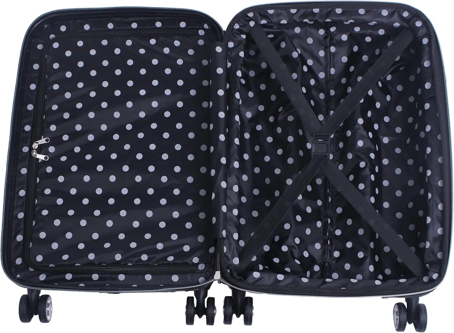 Betsey Johnson Designer Luggage Collection - Expandable 3 Piece Hardside Lightweight Spinner Suitcase Set - Travel Set includes 20-Inch Carry On, 26 inch and 30-Inch Checked Suitcase (Skull Party)