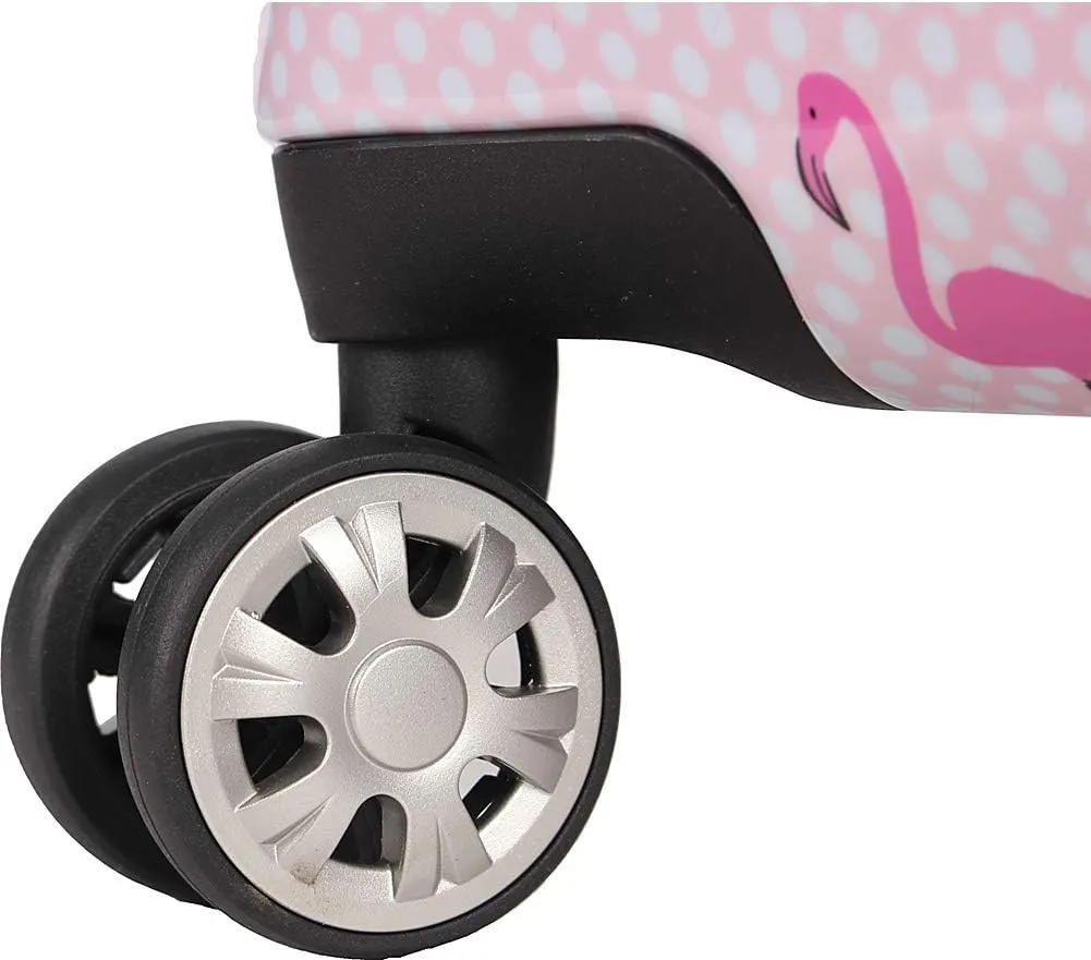 Betsey Johnson Luggage Hardside 3 Piece Set Suitcase With Spinner Wheels (20" 26" 30") (One Size, Flamingo Strut)