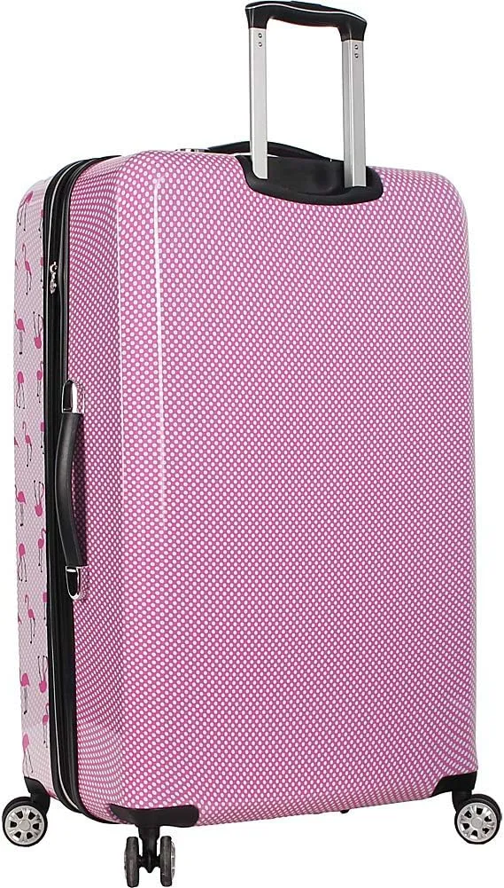 Betsey Johnson Luggage Hardside 3 Piece Set Suitcase With Spinner Wheels (20" 26" 30") (One Size, Flamingo Strut)