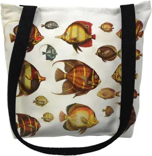 Betsy Drake Multi Fish Medium Tote Bag 16x16