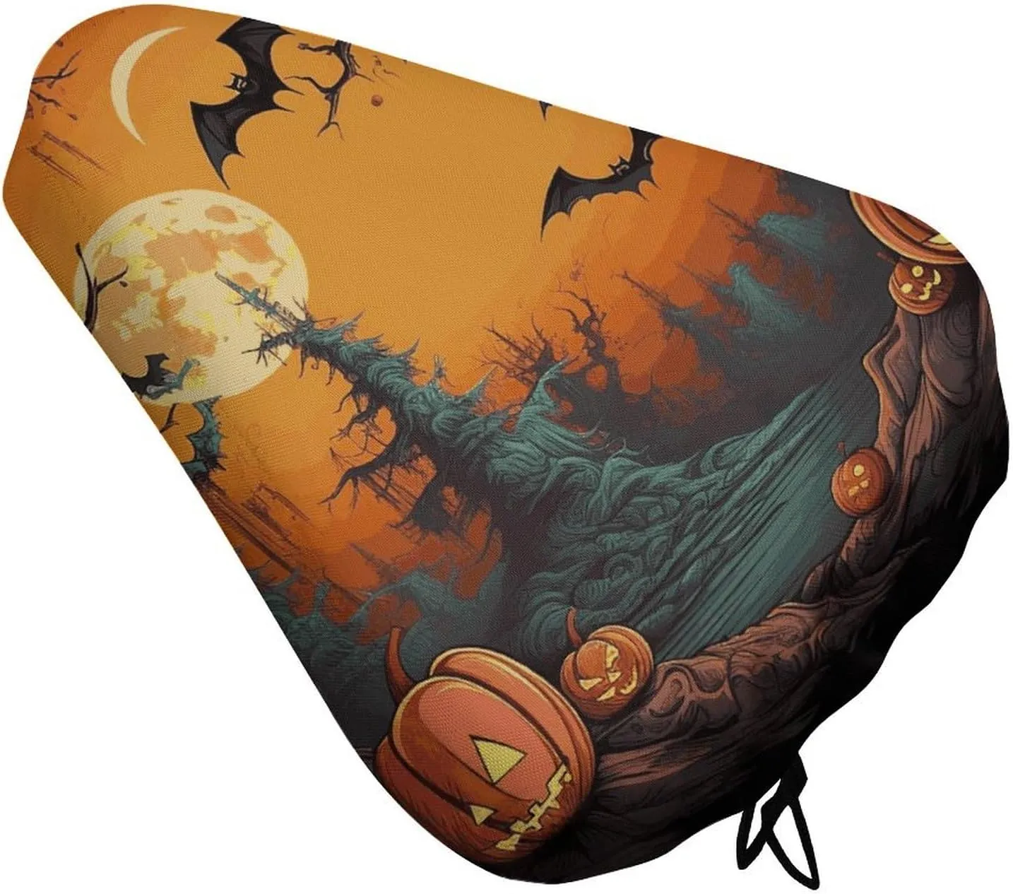 Bike Seat Cushion Comfort Washable Bike Seat Cover Green Leaves on Black Wall Waterproof Bicycle Seat Covers Outdoor and Indoor Cycling
