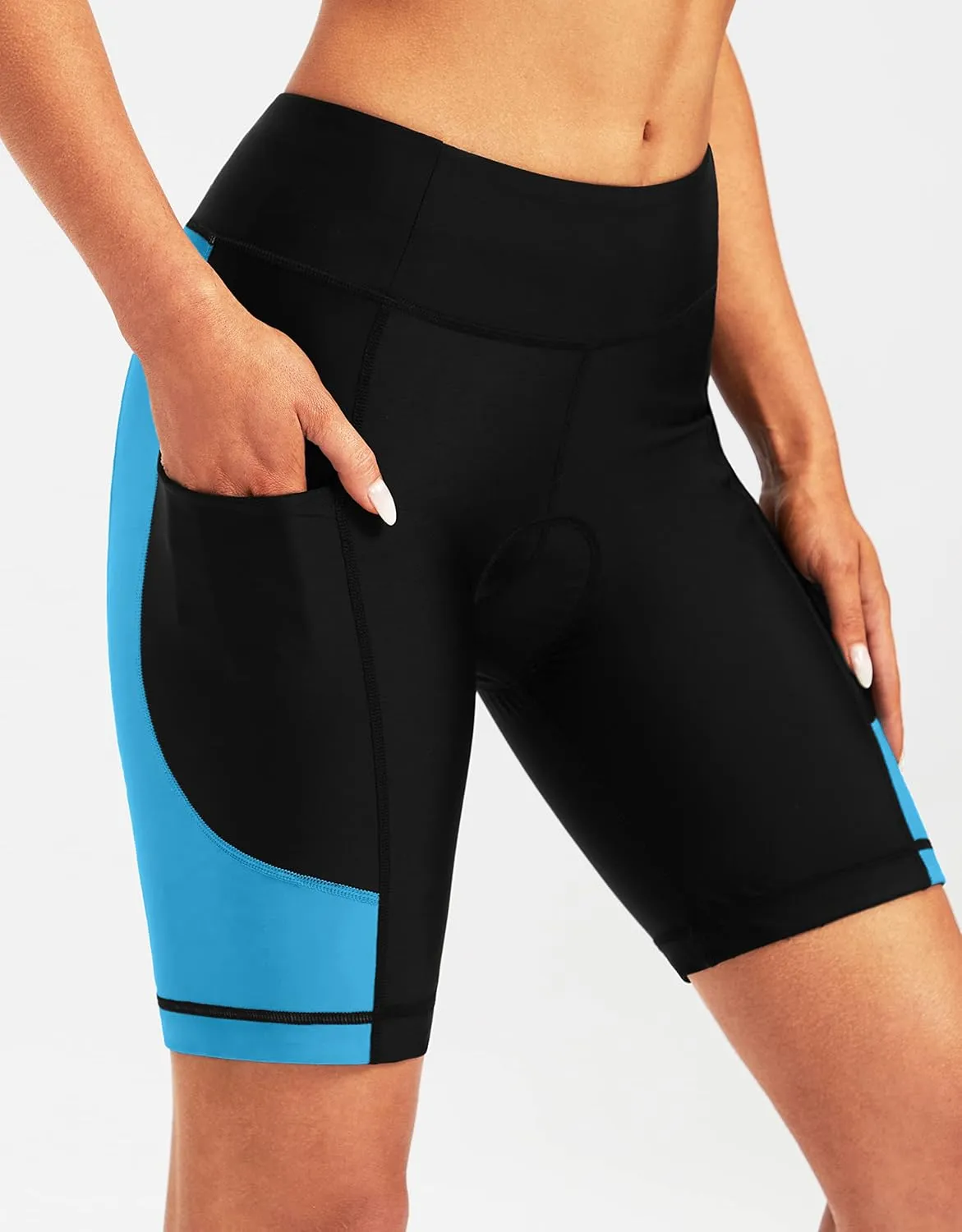 Bikewa Women's 4D Padded Bike Shorts Cycling Riding Road Biking Bicycle Cycle Shorts for Women Zipper Pockets