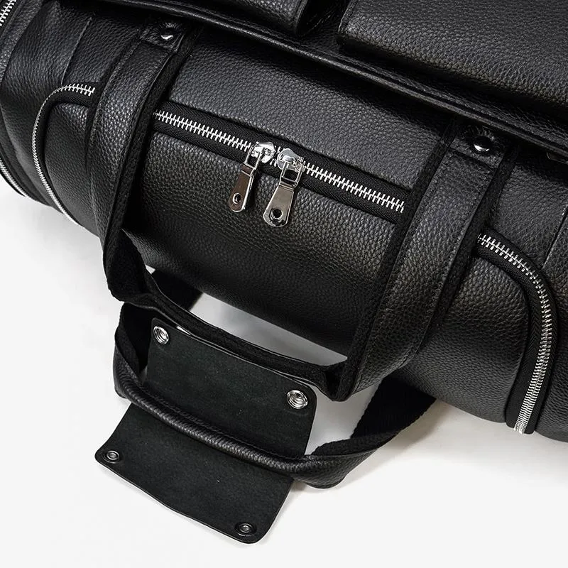 Black Leather Duffle Bag | CHARLEROI
