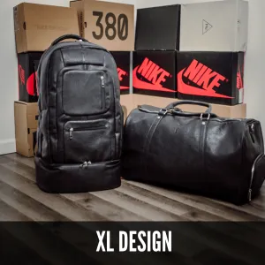 Black Leather XL Signature Bag Set (XL Signature Backpack and Duffle Bag)