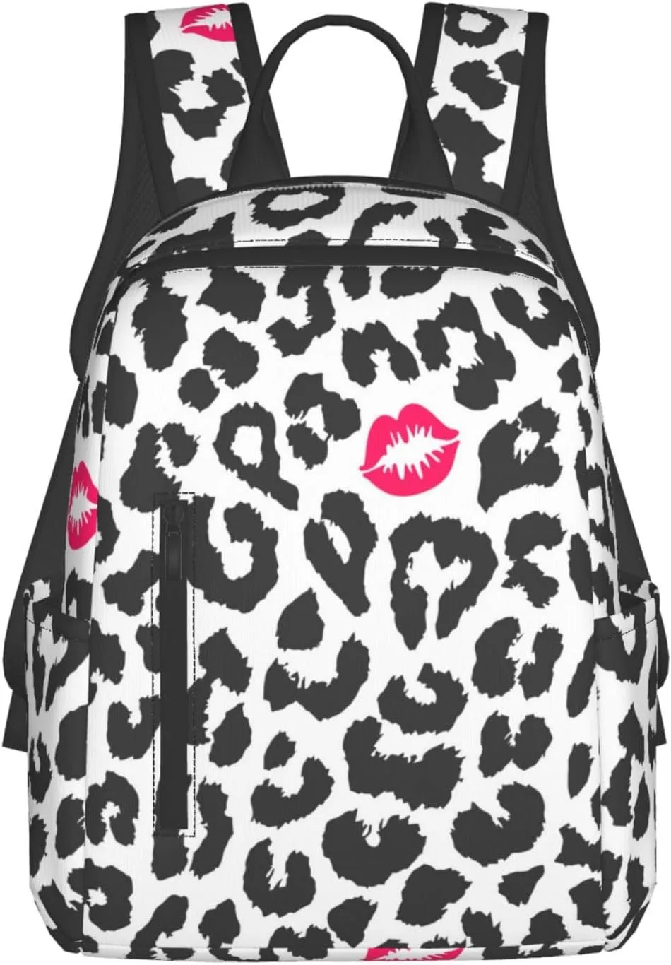Black White Animal Leopard Print Backpacks 15 Inch Laptop Backpack Multipurpose Double Shoulder Bag for Men Women Gifts