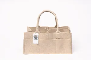 BLISS & NEST CO. Diaper Caddy Bag, Baby Organizer Nursery Storage, Car Caddy, Customizable Gift, Newborn Essentials, Parenting Helper, Multi-Functional Storage, Baby Shower Present, (Oatmeal, Regular)