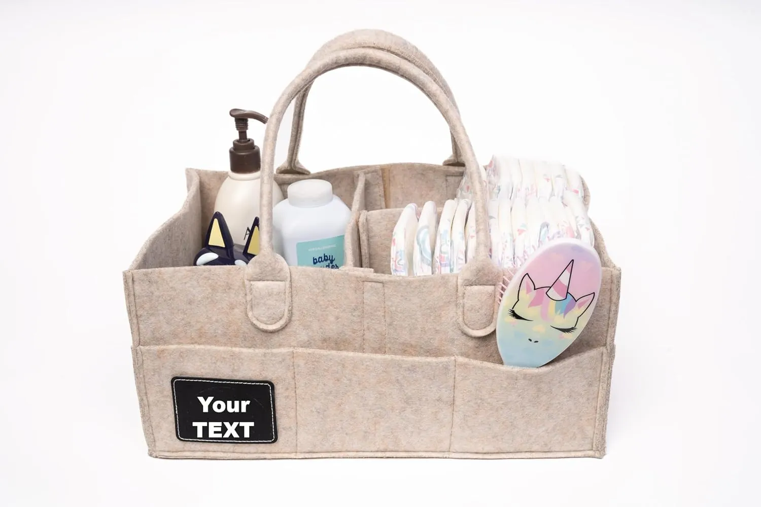 Bliss & Nest Diaper Caddy Bag, Baby Organizer, Nursery Storage, Diaper Bag, Car Organizer, Customizable Gift, Newborn Essentials, Baby Shower Present (Oatmeal Customize, Large)
