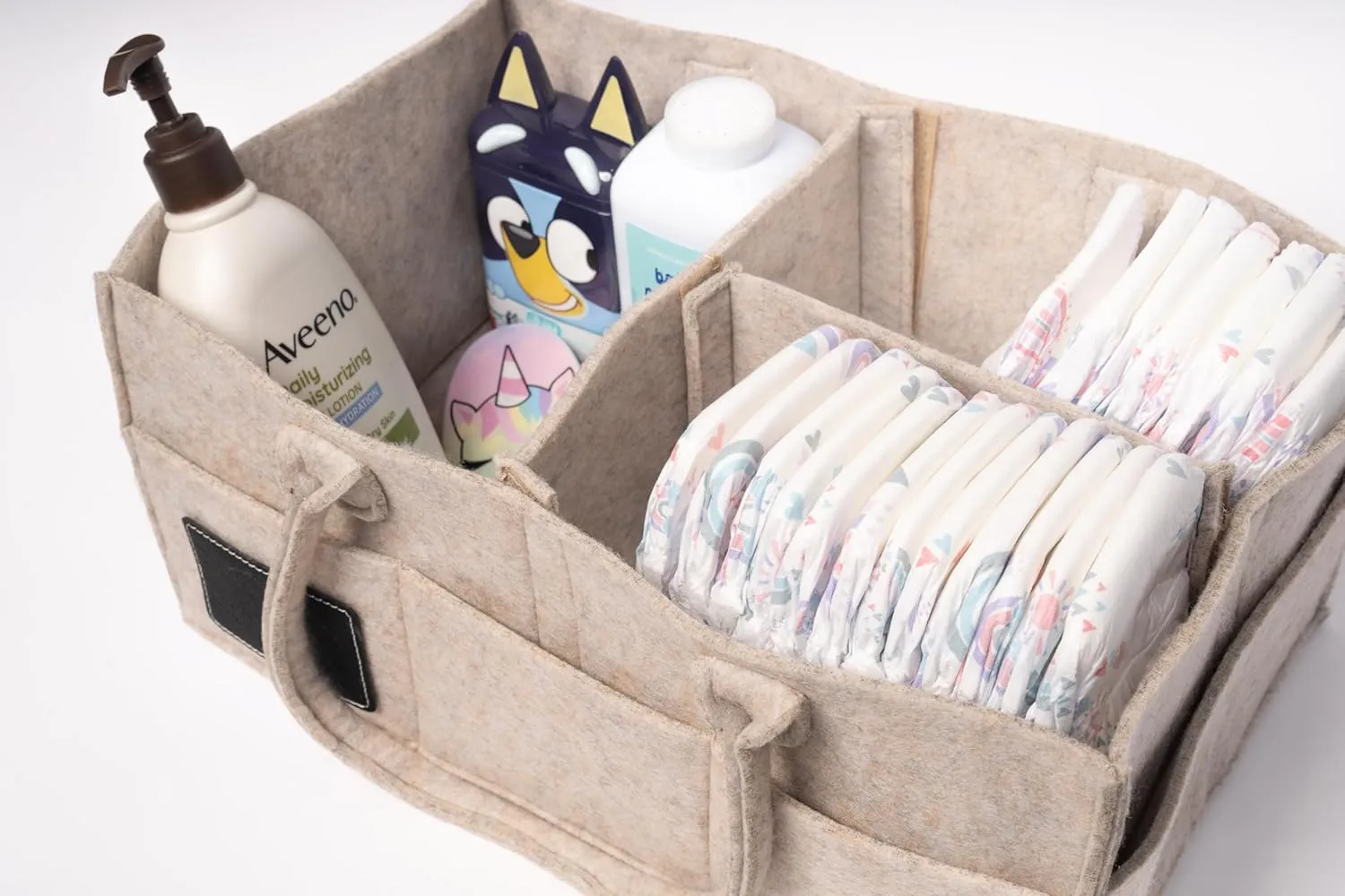 Bliss & Nest Diaper Caddy Bag, Baby Organizer, Nursery Storage, Diaper Bag, Car Organizer, Customizable Gift, Newborn Essentials, Baby Shower Present (Oatmeal Customize, Large)