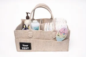Bliss & Nest Diaper Caddy Bag, Baby Organizer, Nursery Storage, Diaper Bag, Car Organizer, Customizable Gift, Newborn Essentials, Baby Shower Present (Oatmeal Customize, Large)