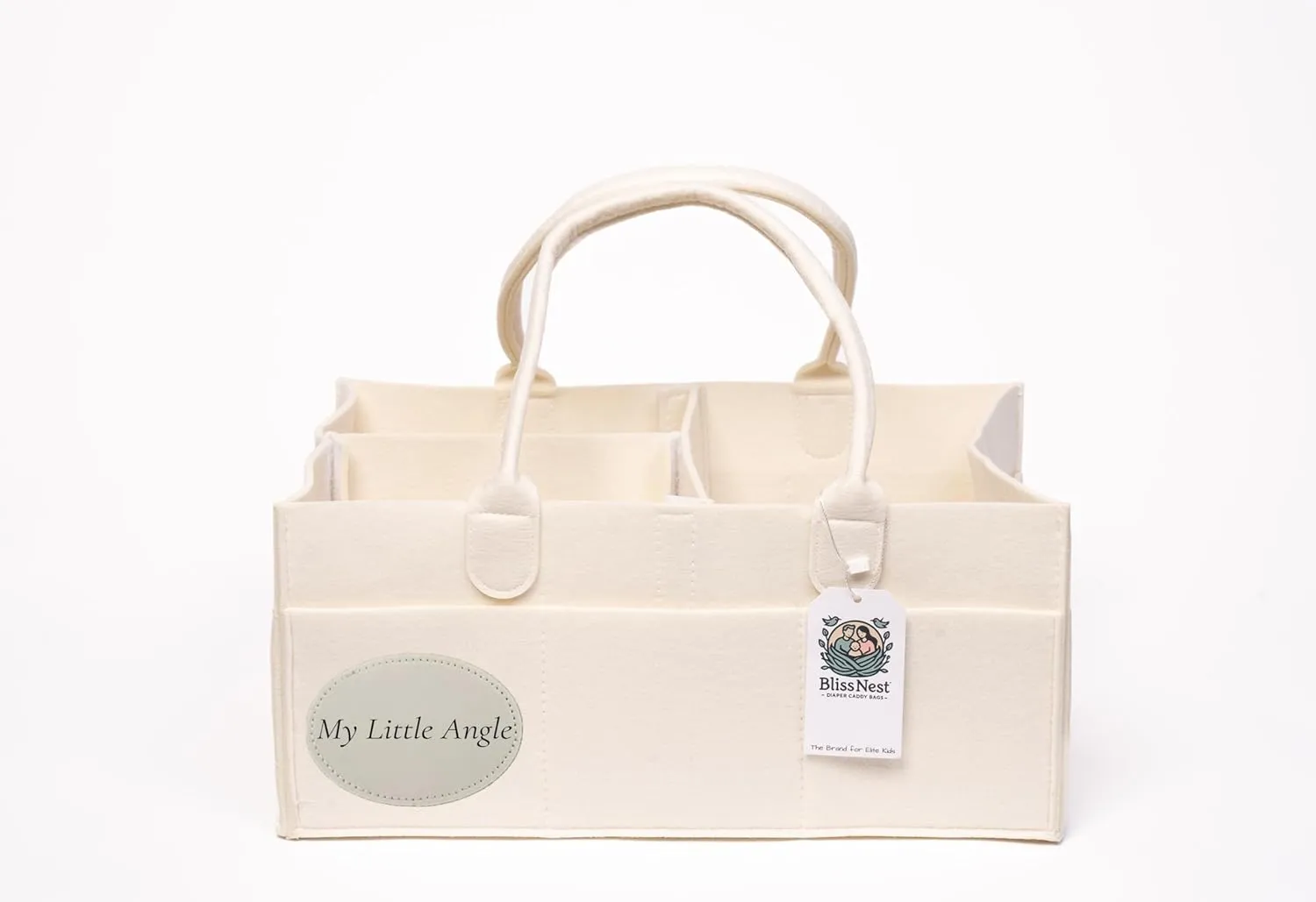 Bliss & Nest Diaper Caddy Bag, Baby Organizer, Nursery Storage, Diaper Bag, Car Organizer, Customizable Gift, Newborn Essentials, Baby Shower Present (White Customize, Large)