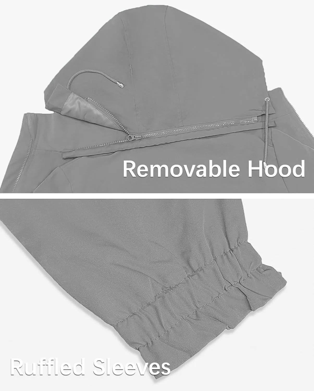 Bloggerlove Women Rain Jacket Waterproof Raincoat with Hood Lightweight Outdoor Windbreaker