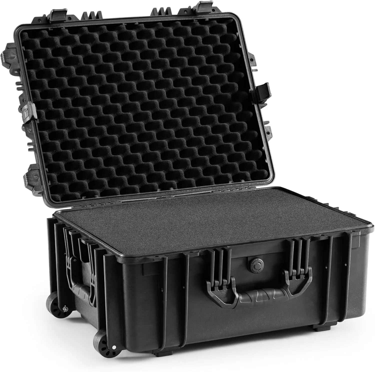 BluBox 2116-W Large Rolling Waterproof Case - 21.3x16x9.8 Inches IP67 Rated Hard Case with Customizable Foam, Ideal for Camera Case and Gear Transport