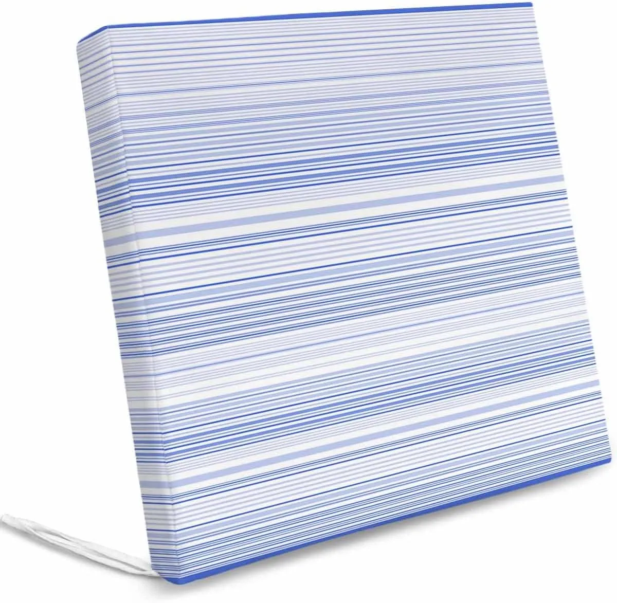 Blue Stripe Outdoor Cushion Chair Cover Set of 4 - Waterproof Couch Seat Covers, Abstract Art Modern Vertical Striped Patio Furniture Protector Cushions Slipcovers for Sofa/RV, 22"x20"x4"