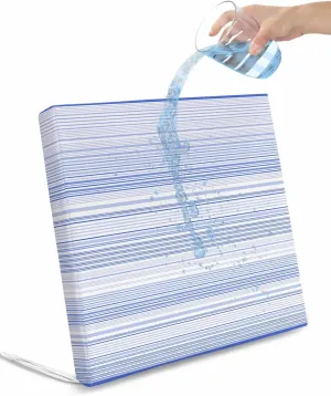 Blue Stripe Outdoor Cushion Chair Cover Set of 4 - Waterproof Couch Seat Covers, Abstract Art Modern Vertical Striped Patio Furniture Protector Cushions Slipcovers for Sofa/RV, 22"x20"x4"