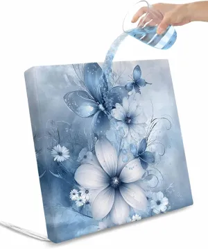 Blue White Daisy Outdoor Cushion Chair Cover Set of 2 - Waterproof Couch Seat Covers, Luxury Farmhouse Botanical Flower Patio Furniture Protector Cushions Slipcovers for Sofa/RV, 22"x20"x4"