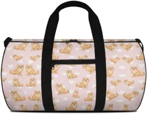 Boatee Dog Duffle Bag for Teen Girls Cute Gym Bag Large Duffel Bag Big Capacity Travel Bag Lightweight Handle Bag Stylish Overnight Hand Bag with Zipper Closure Personal Item Travel Bag for Sport Pink