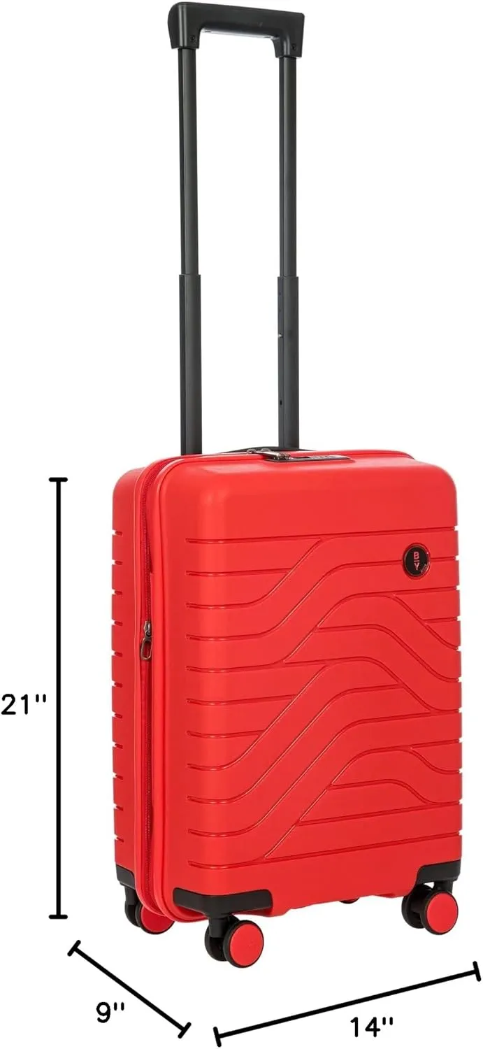 Bric's B|Y Ulisse 21-Inch Spinner - Luxury Carry-On Luggage With Spinner Wheels - Hard Shell Suitcases Made From Durable Polypropylene and Polycarbonate - Red