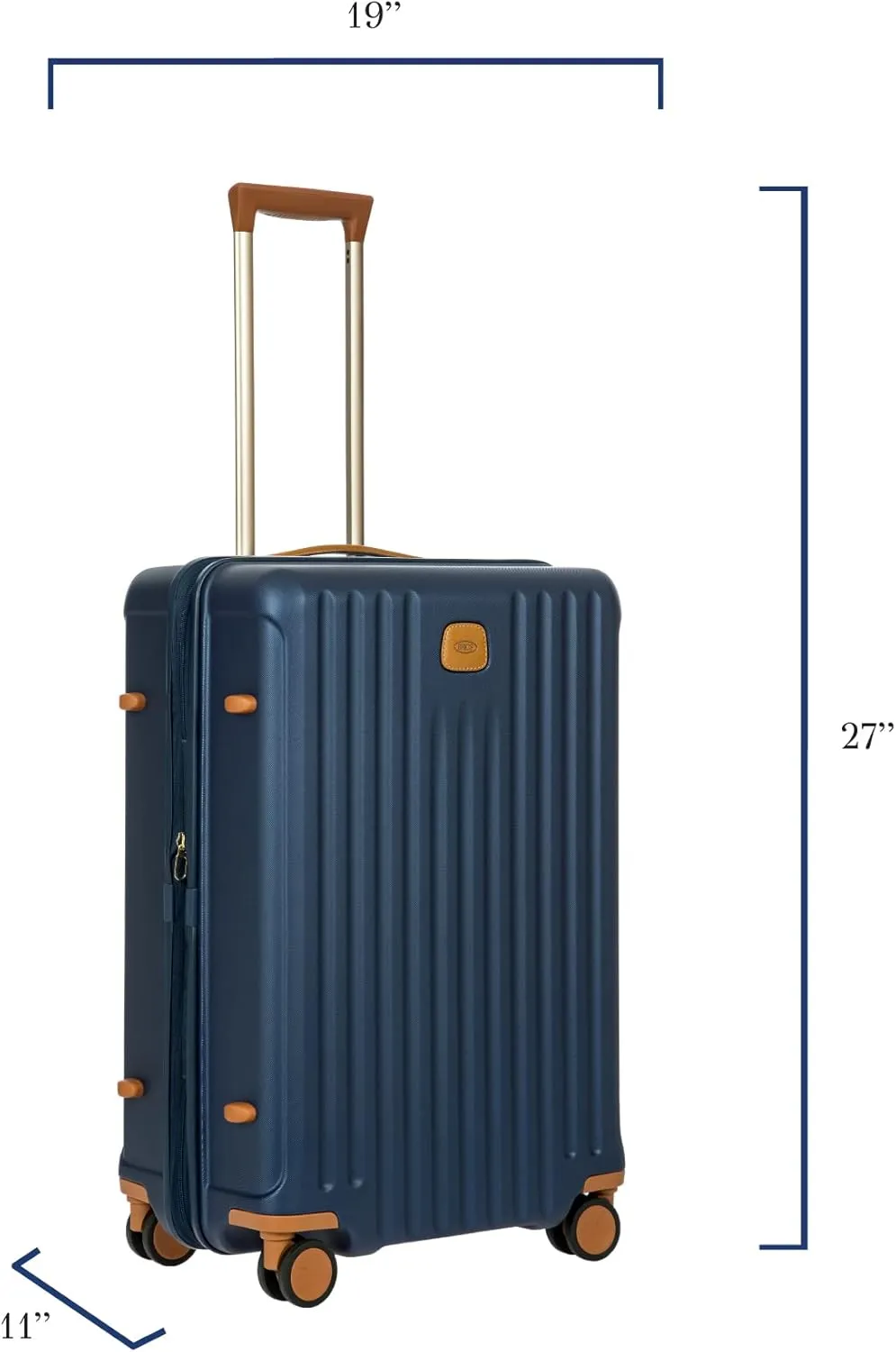 Bric's Capri 2.0 27"-Inch Spinner - Expandable Luxury Carry On Luggage With Spinner Wheels - Lightweight Carry On Suitcases with Wheels Made From Durable Polycarbonate - Matte Blue