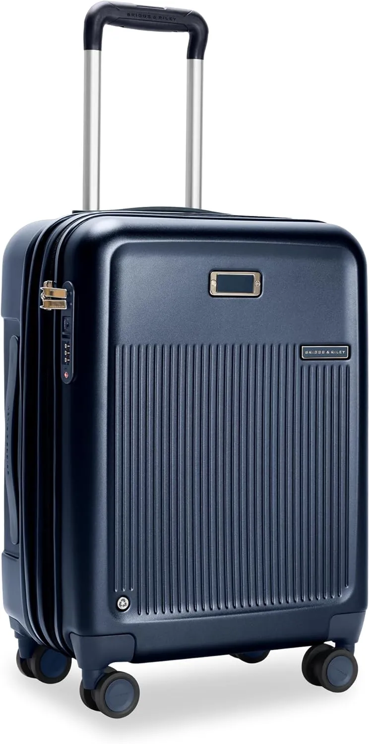 Briggs & Riley 21" Global Carry On Expandable Spinner - Luggage for Travel, Suitcases with Wheels, Hardside Rolling Bag for Men & Women, Self-Repairing Zipper - Sympatico Collection, Navy