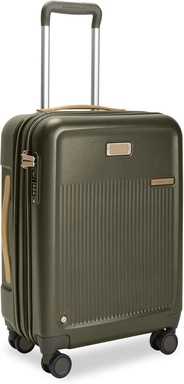 Briggs & Riley 21" Global Carry On Expandable Spinner - Luggage for Travel, Suitcases with Wheels, Hardside Rolling Bag for Men & Women, Self-Repairing Zipper - Sympatico Collection, Olive