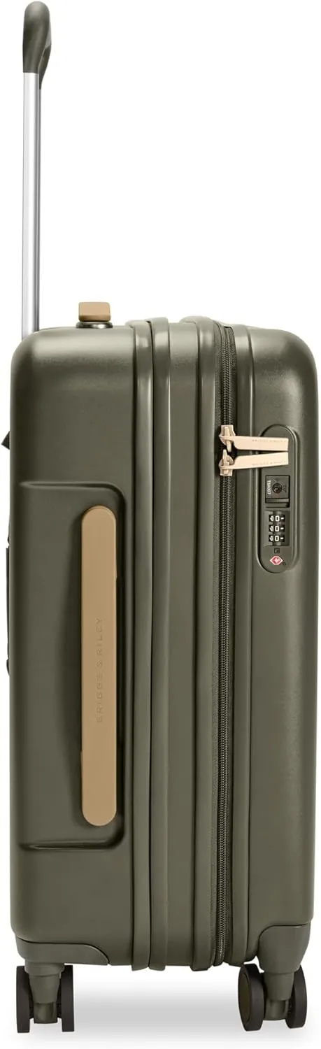 Briggs & Riley 21" Global Carry On Expandable Spinner - Luggage for Travel, Suitcases with Wheels, Hardside Rolling Bag for Men & Women, Self-Repairing Zipper - Sympatico Collection, Olive