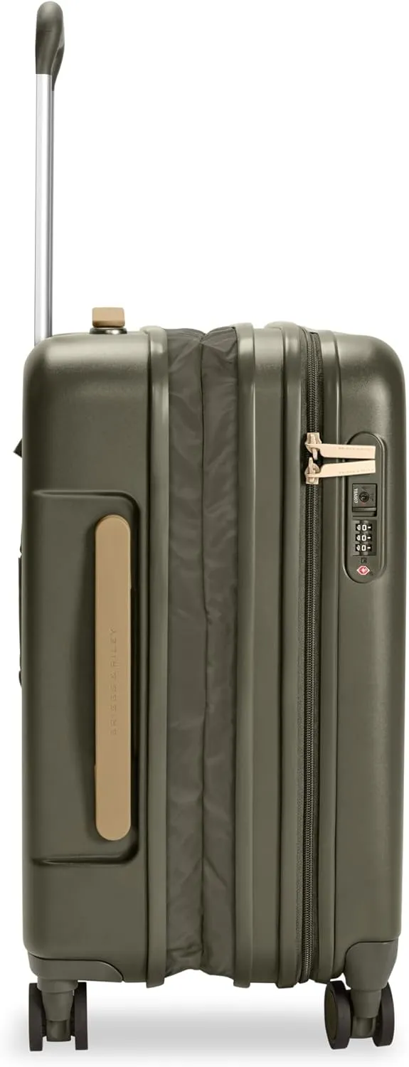 Briggs & Riley 21" Global Carry On Expandable Spinner - Luggage for Travel, Suitcases with Wheels, Hardside Rolling Bag for Men & Women, Self-Repairing Zipper - Sympatico Collection, Olive