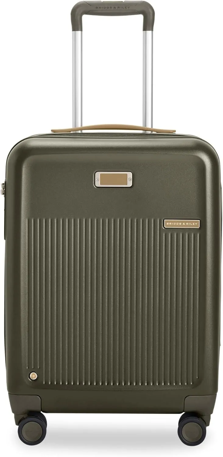 Briggs & Riley 21" Global Carry On Expandable Spinner - Luggage for Travel, Suitcases with Wheels, Hardside Rolling Bag for Men & Women, Self-Repairing Zipper - Sympatico Collection, Olive