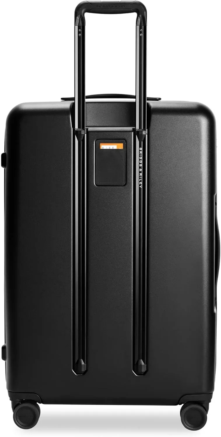 Briggs & Riley 27" Medium Expandable Spinner - Checked Luggage for Travel, Suitcases with Wheels, Hardside Rolling Bag for Men & Women, Self-Repairing Zipper - Sympatico Collection, Black