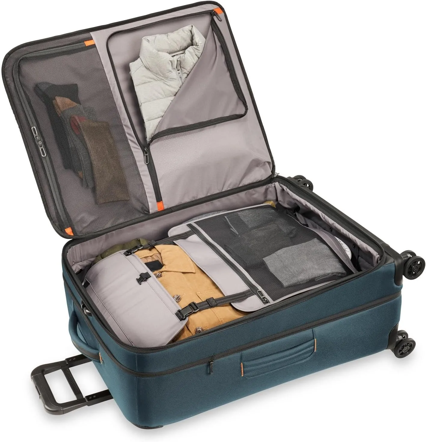 Briggs & Riley 29" Large Expandable Spinner - Checked Luggage for Travel, Suitcases with Wheels, Softside Rolling Bag for Men & Women, Self-Repairing Zipper - ZDX Collection, Ocean